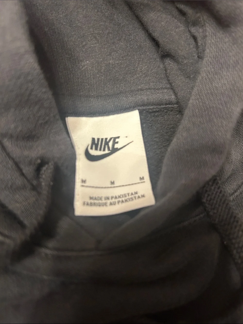 Nike Black Pullover Hoodie with Small White Swoosh